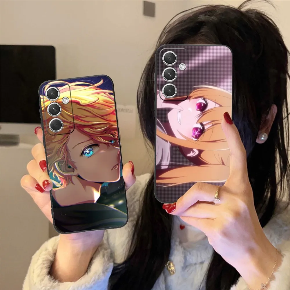 Anime Oshinoko Cool Mobile Phone Case For Samsung Galaxy S24 S23 S22 S21 S20 S10 S9 Plus Fe Ultra Lite Black Phone Cover Funda