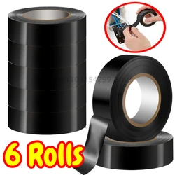 High - Temperature Resistant Black Electrical Insulation Tape - Durable and Soft Adhesive - 10M (6Rolls)