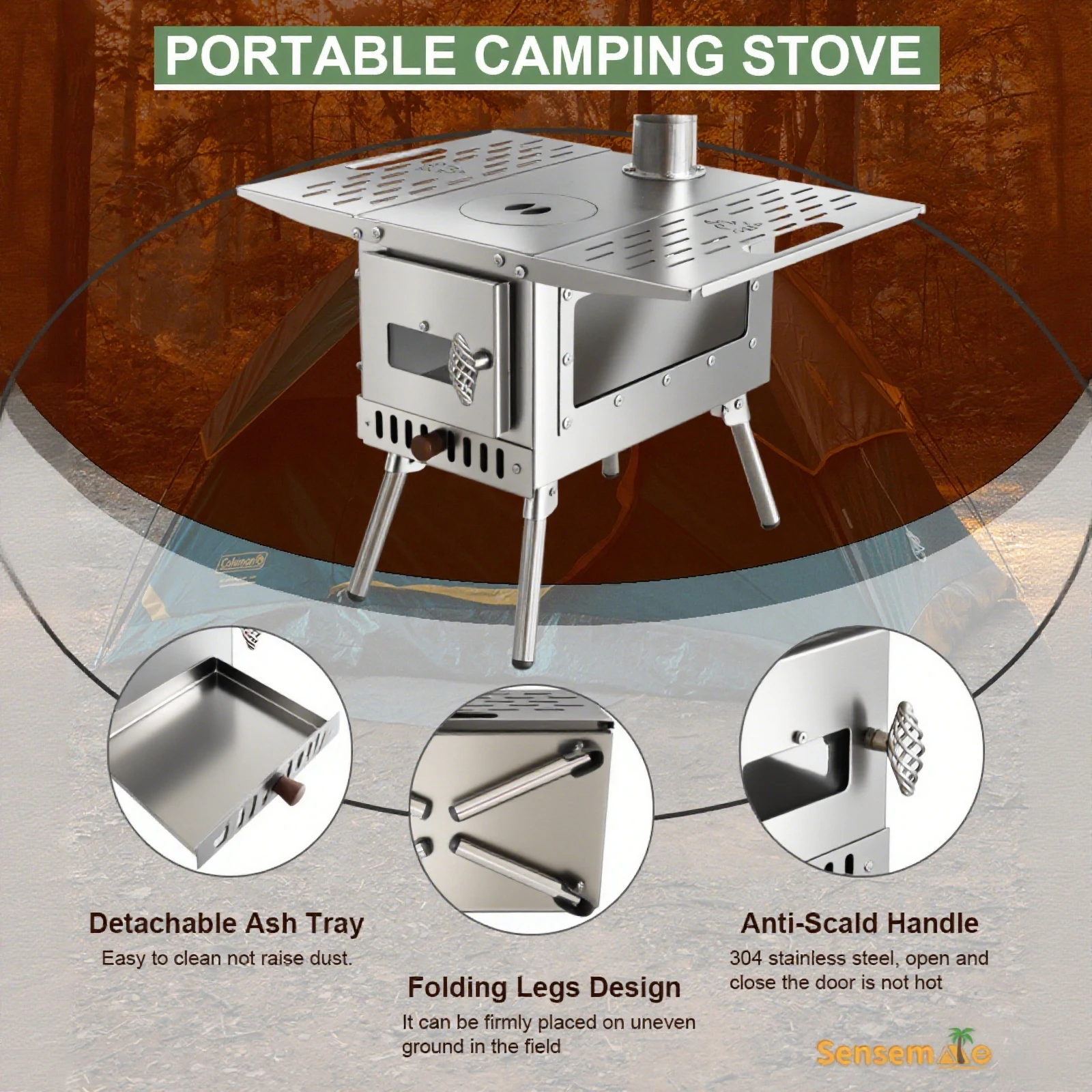 Folding Wood Stove Grill 2