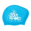 Fashion Silicone Swimming Cap Waterproof Long Hair Women Female Flower Printed Swim Pool Bathing Caps Hat Protect Ears Plus Size 3