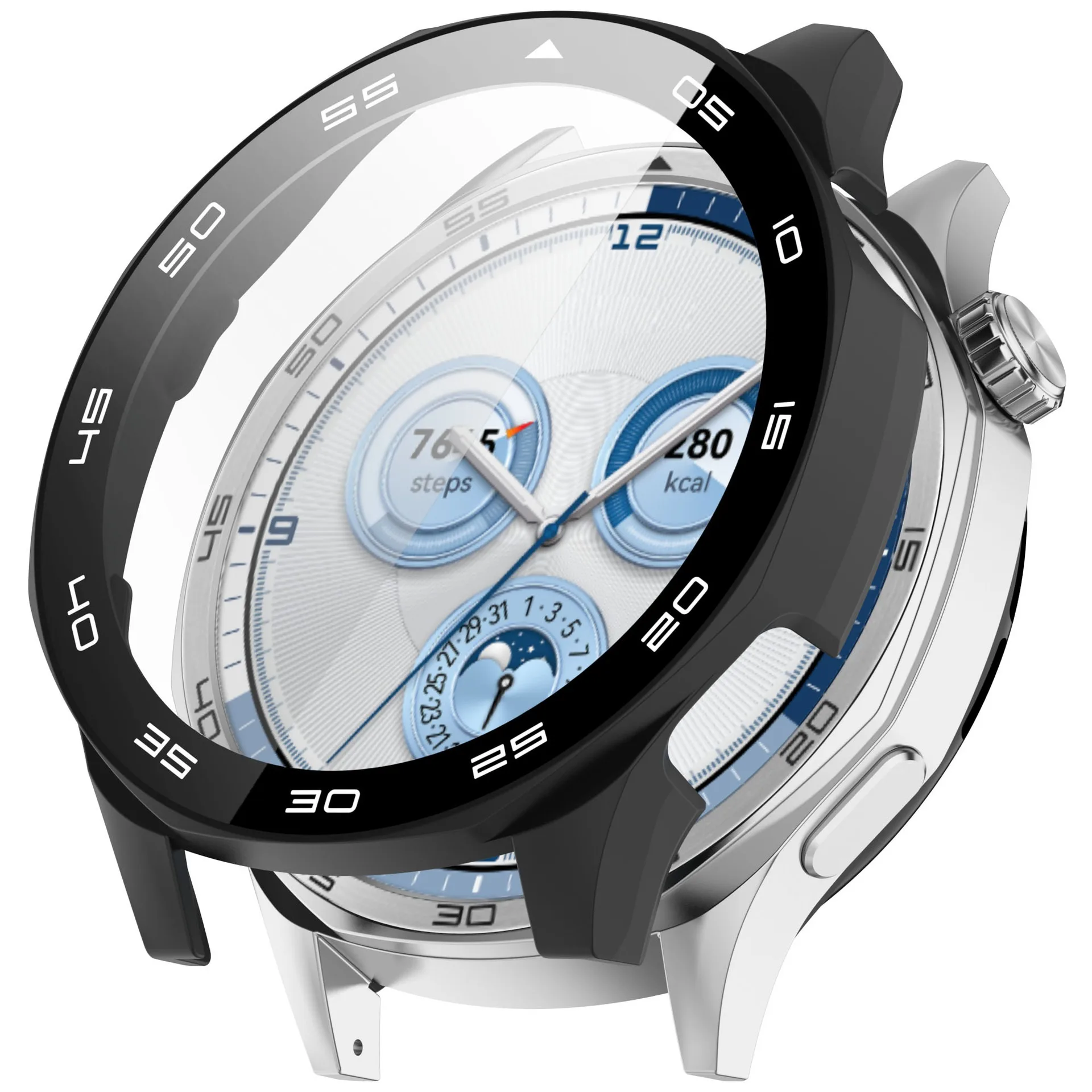 Premium Tempered Glass Case for Huawei Watch GT 5 - Full Cover Screen Protector Bumper for Smart Watches
