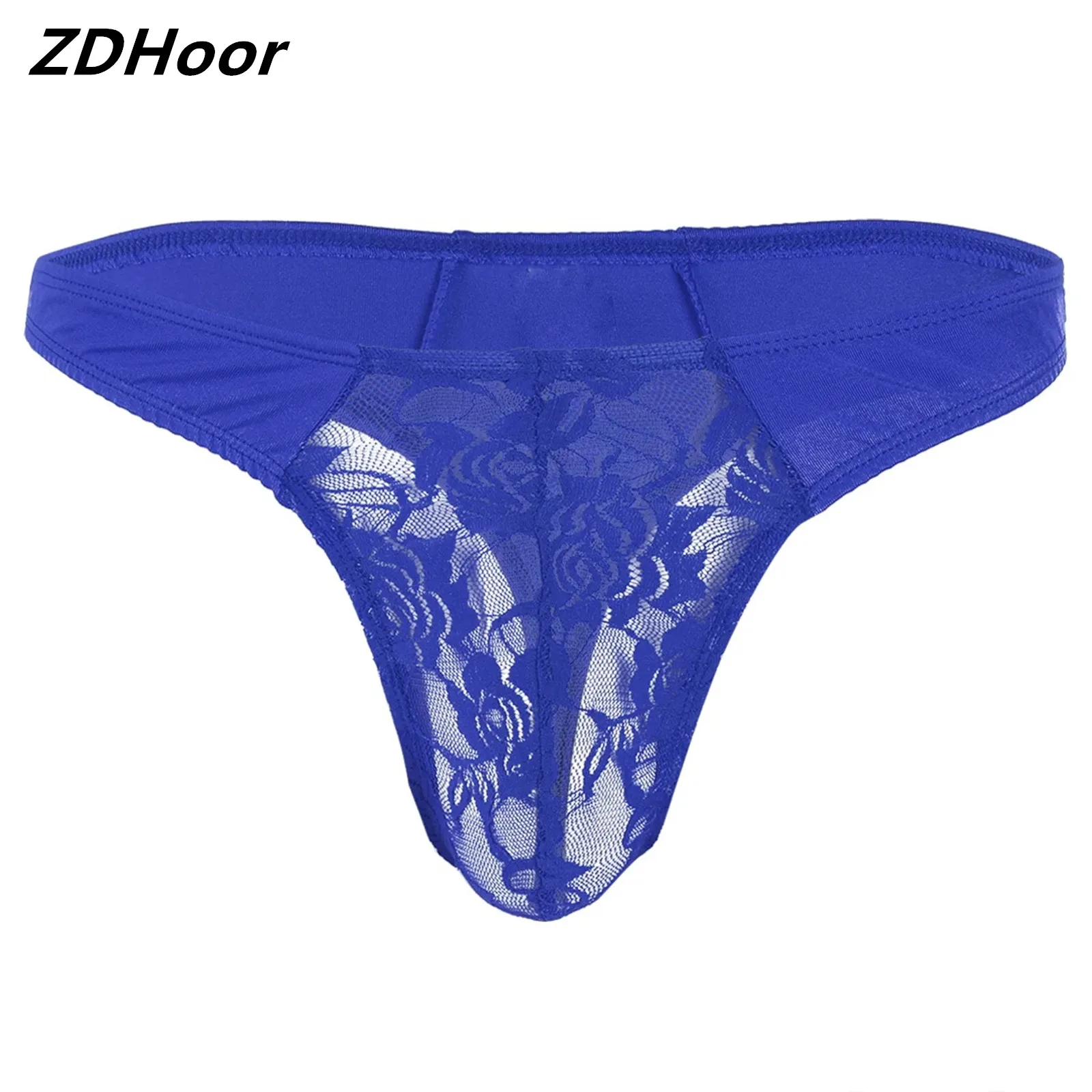 

Mens Sexy See Through Lingerie Briefs Thong Low Rise Lace Floral Bulge Pouch G-string Bikini Sissy Gay Underwear Underpants