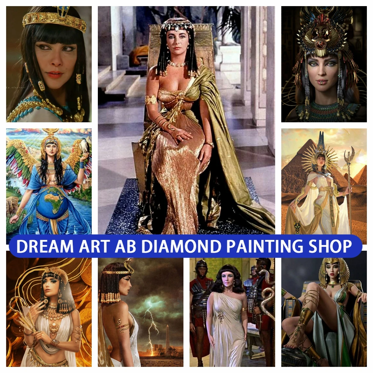 

Cleopatra DIY AB Diamond Painting New Arrivals Queen Of Egypt Art Picture Cross Stitch Embroidery Mosaic Craft Living Room Decor