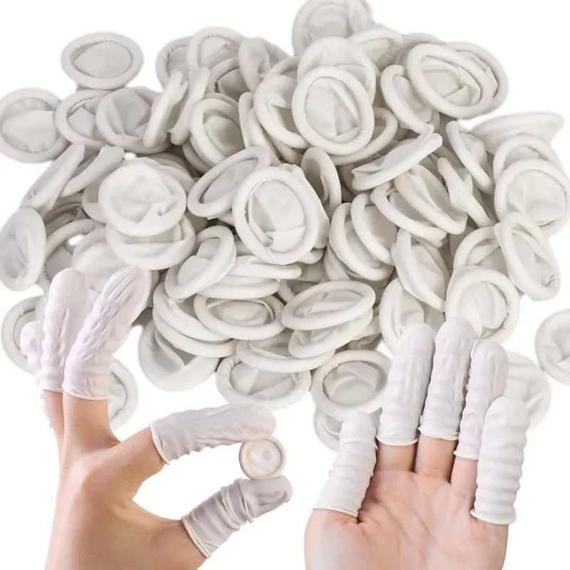 100/500pcs Disposable Anti Static Finger Cot Rubber Latex Finger Cots Eyebrow Extension Fingertips Protector Gloves Accessories