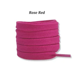 Vibrant Solid Color Cotton Shoelaces for All Ages - Variety of Lengths (Rose red)