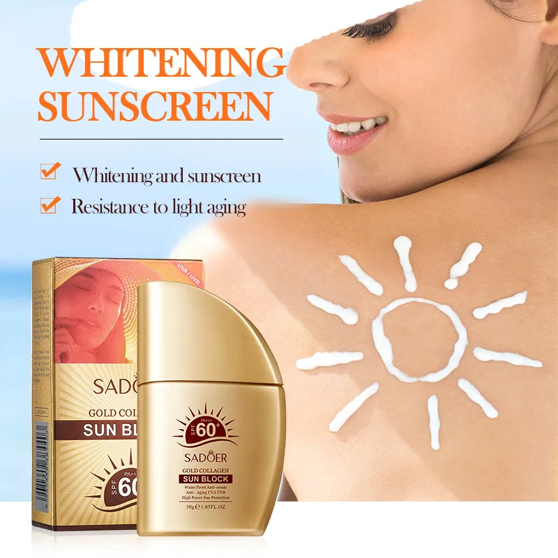 Crème solaire au collagène doré pour le visage et le corps uv_voghion.com