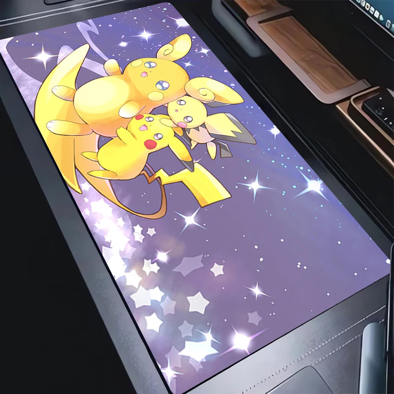Computer Mouse Pad P-Pokemon Raichu Anime Mousepad Keyboard Accessories Large Rubber MousePads Laptop Extended Kawaii Desk Mat 4
