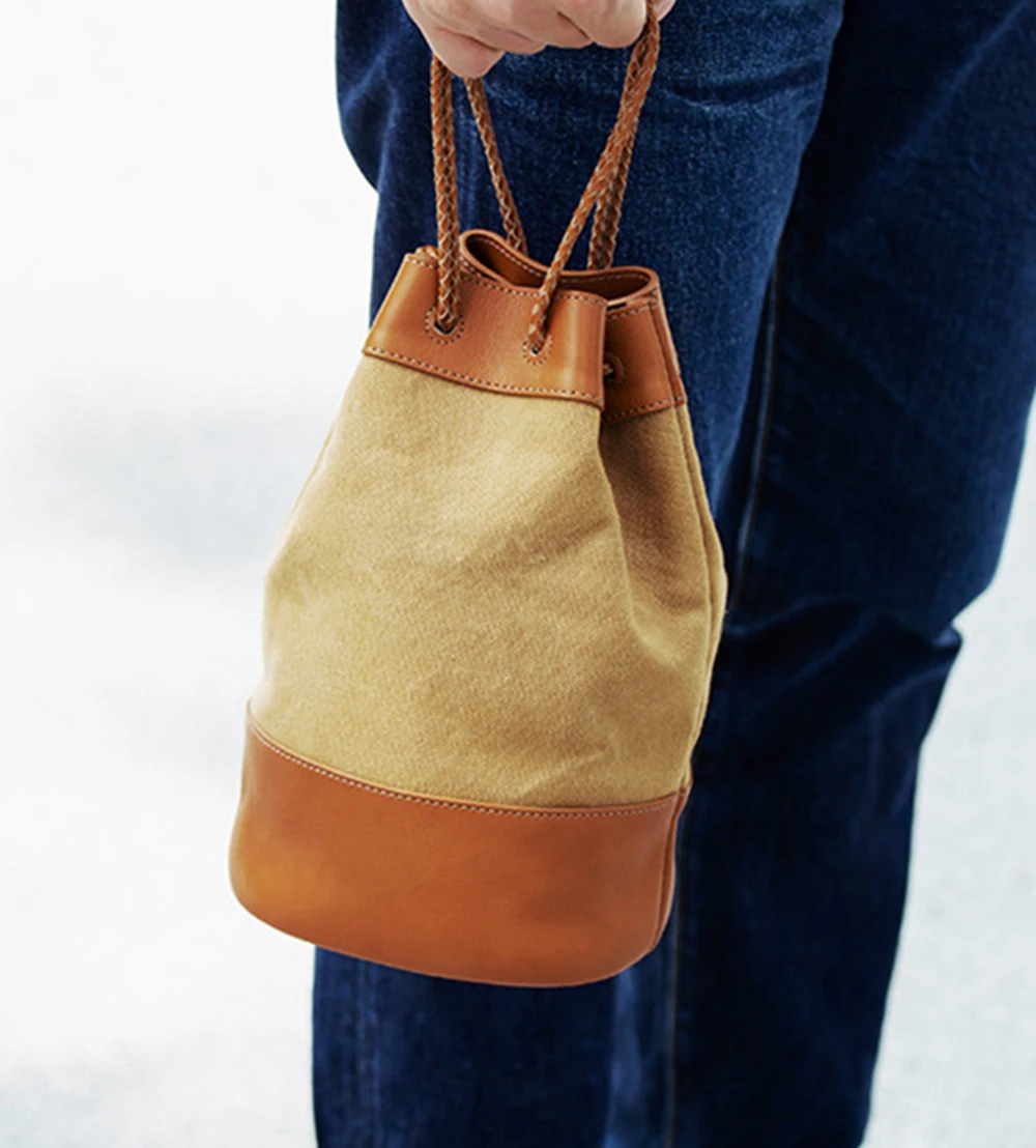 diy Leather kraft bucket handbag die cutting kraft paper sewing pattern hollowed stencil template 21x32x21cm