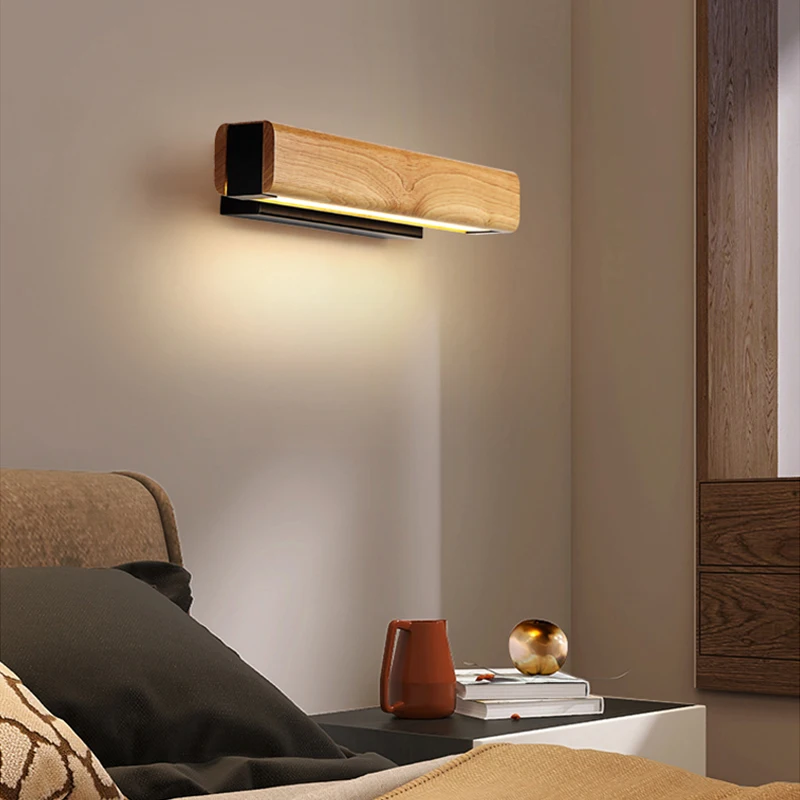 

Твердая древесина светодиодная настенная лампа Скандинавская прикроватная настенная лампа для спальни фон для гостиной минималистичный современный Декор для дома настенное освещение