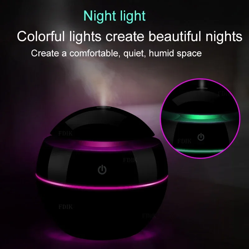130ml USB Aroma Essential Oil Diffuser Ultrasonic mini Humidifier Air Purifier 7 Color Change LED Night light for Office Home - Image 2