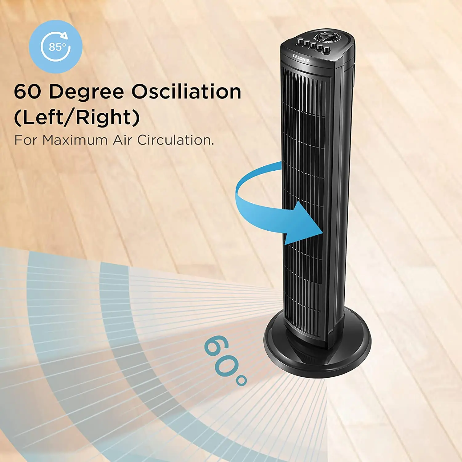 PELONIS 30 Inch Oscillating Tower Fan with 3 Speed Settings and Auto-off  Timer, Standing Fan PFT28A2BBB - AliExpress