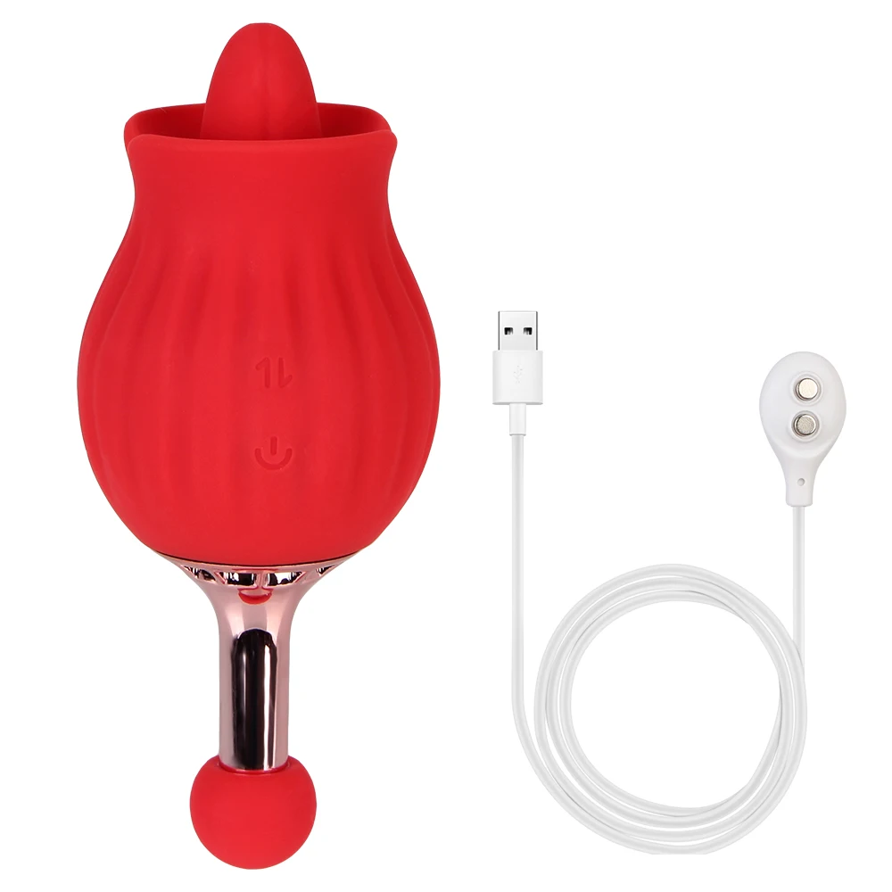 Rose Shape Tongue Licking Vibrator for Women