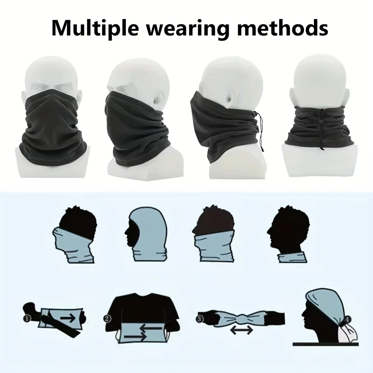 Polar Fleece Neck Tube Ear Warmer Fishing Skating Running Sport Scarf Face Mask Camping Hiking Neck Warmer Warm Cycling Headwear