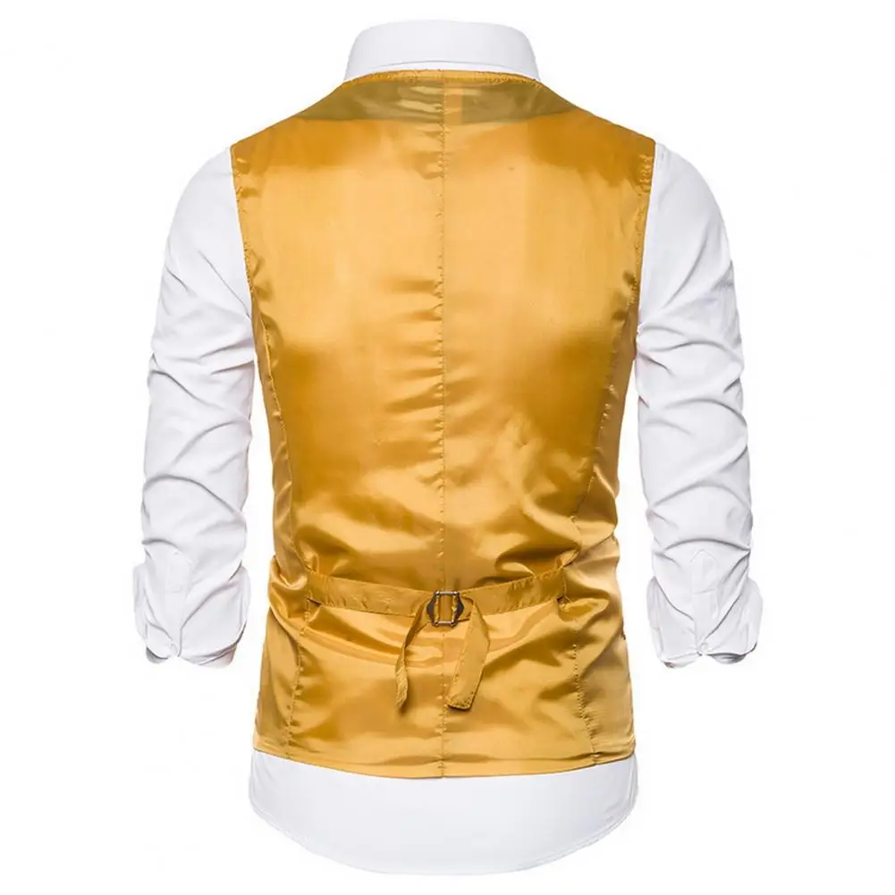 Description Picture 5 of itemMen Suit Vest Bow Set V Neck Sleeveless Single-breasted Vest Jacket SLim Fit Cardiagn Stage Show Emcee Performance Men Waistcoat