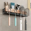 No-Punch Wood Bathroom Toothbrush Holder Tooth Cup Holder Bathroom Mouthwash Cup Holder Toothpaste Toothbrush shelf organizer 4