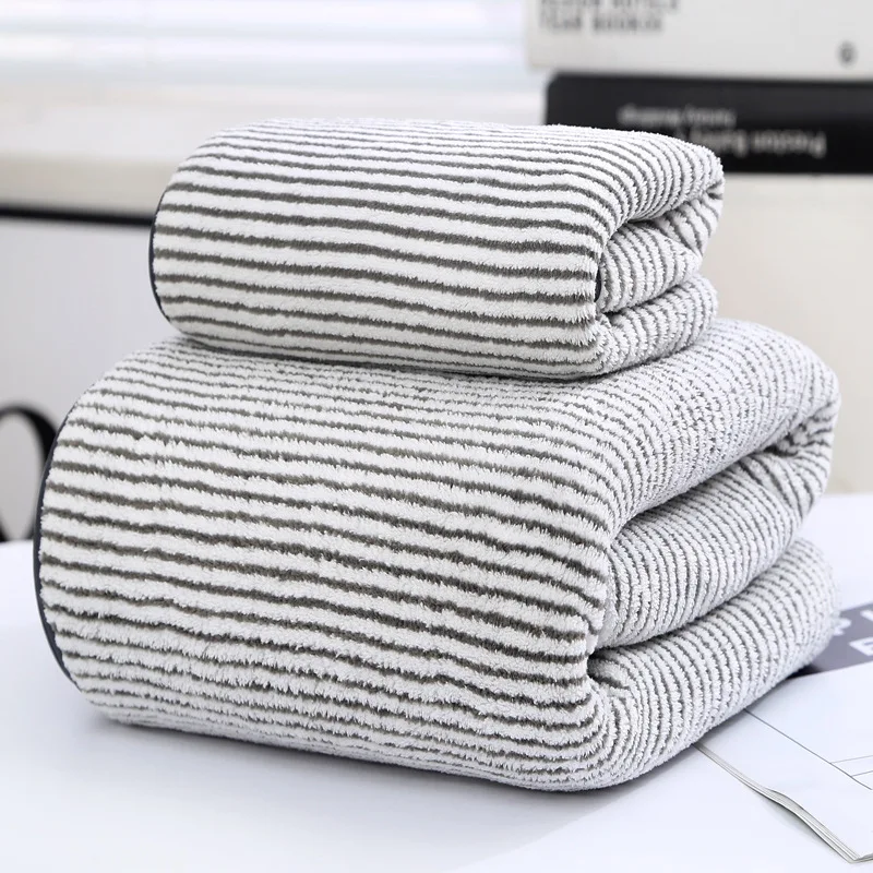 2 Pcs 70X140CM Bamboo Charcoal Fiber Bath Towels Set Thickened Soft Absorbent Microfiber Quick Drying Comfortable Bathroom Towel bath towels microfiber towel set bamboo towel set