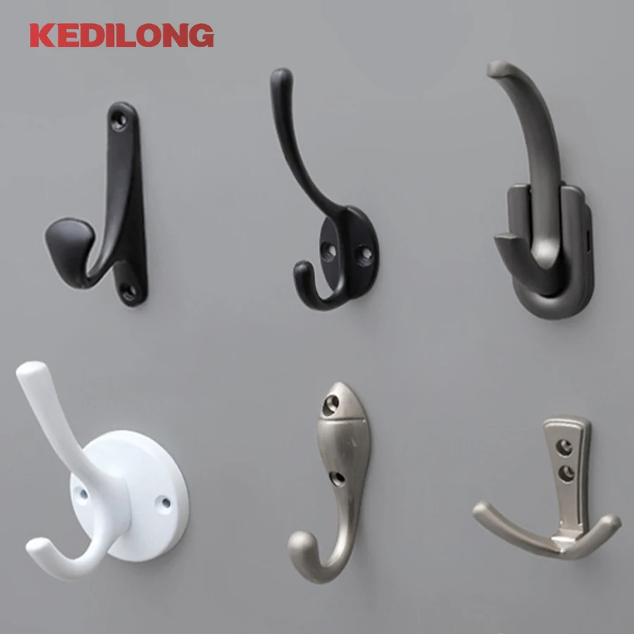 Modern minimalist zinc alloy black clothes hook furniture hardware foyer gold wardrobe wall hook 2