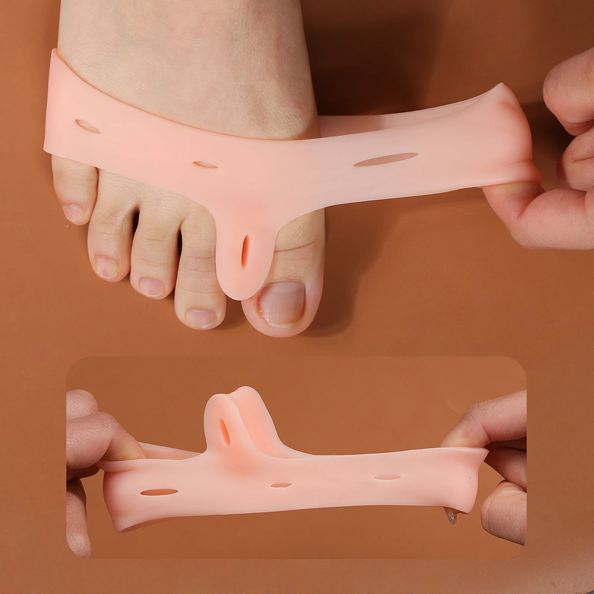 1 Pairs Silicone Bunion Corrector Toe Straightener Toe Separator Preventing Rubbing and Relieve Pressure White Flesh-Colored