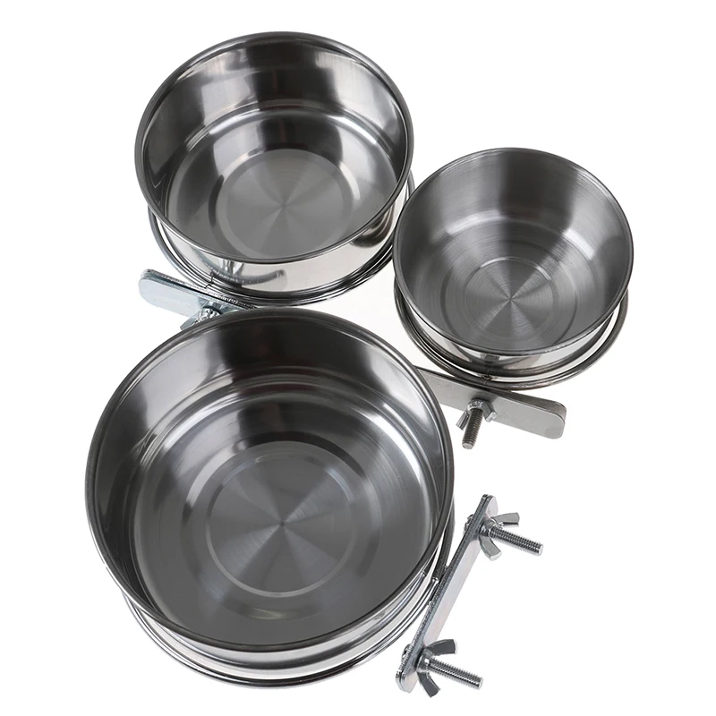 Pet Hanging Bowl Stainless Steel Dog &Cat Feeding Food Bird Water Dish Cage Bowl parrot feeding bowl,pet water feeder