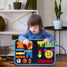 

Felt Busy Board for Early Educational Fine Motor Training Self-care Ability kids Game Preschool Toy Montessori Toys for Girl Boy