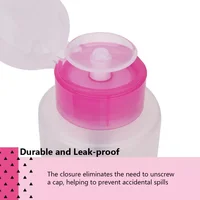 Bouteille à pompe vide portable de 210 ml, rose/transparente, distributeur de liquide pour dissolvant de vernis à ongles 1
