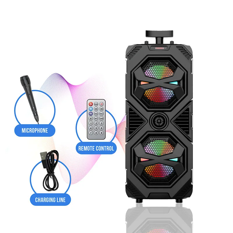 2023 New Double-eight-inch Outdoor Party Home Video Singing High Volume And  Good Sound Quality Wireless Bluetooth Speaker Column - Speakers - AliExpress