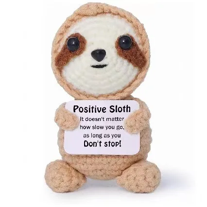 Positive Crochet Baseball Bat Doll with Card
