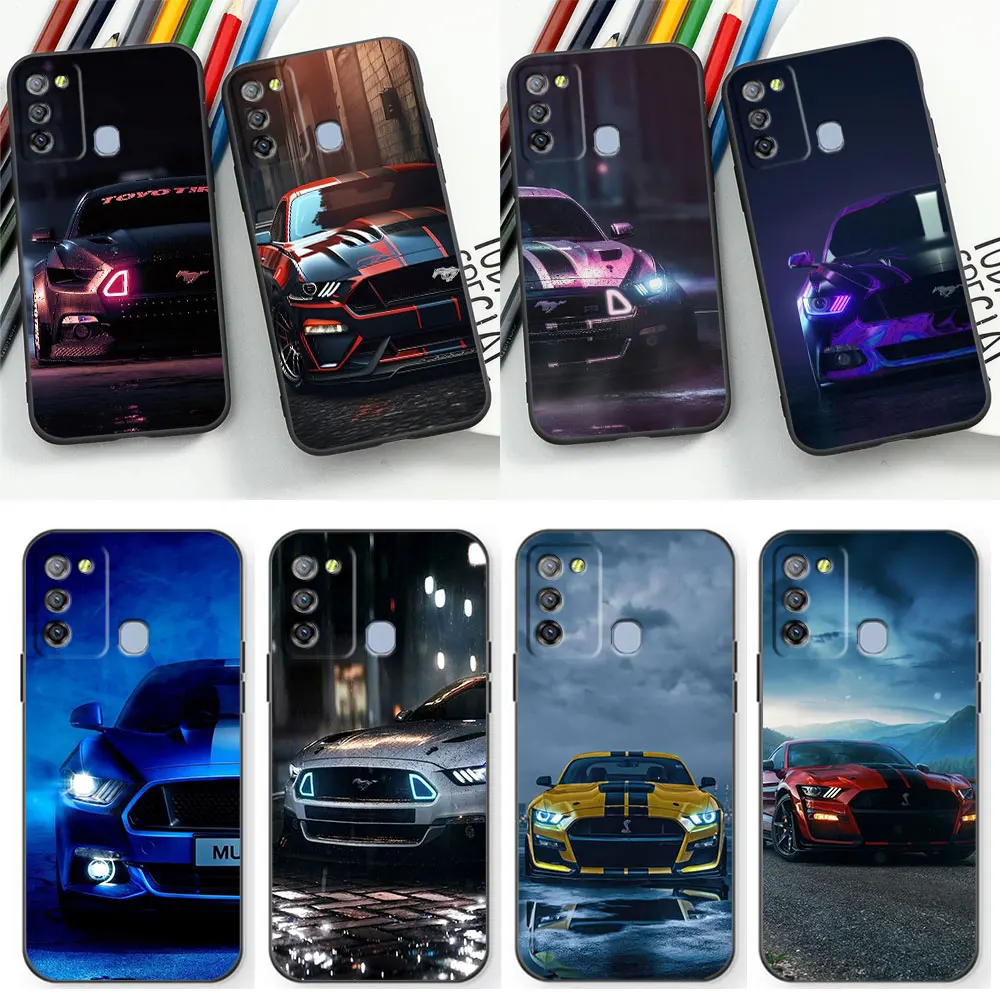 Luxury Sport Car M-Mustang Car Case Per Infinix Note Zero Tecno Pova Camon 30 30I 12 12 G96 11 10 Vip 20 5 4 2 19 16 Pro Cover
