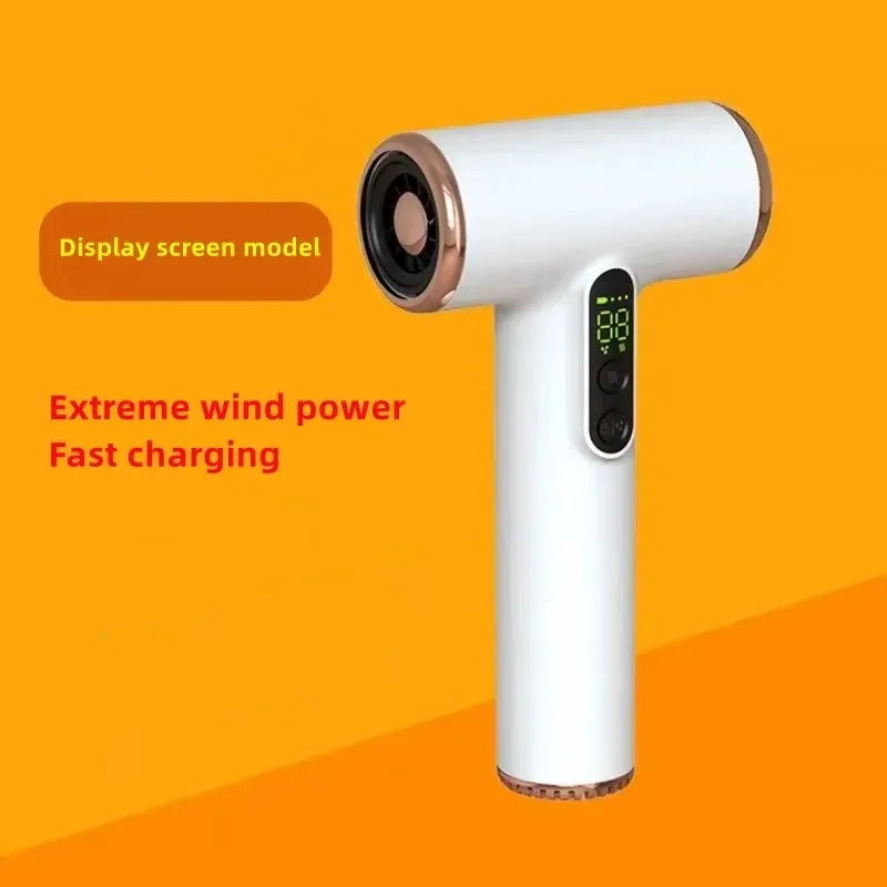 Portable Wireless Hair Dryer USB Rechargeable Display Screen Blow Dryers for Outdoor/Travel Strong Wind Low Noise 3 Gears 5