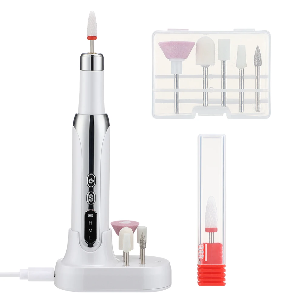 Electric Nail Grinder Professional Electric Nail Drill Machine Portable Manicure Pedicure Kit Cordless Nails Grinding Polishing Foot Care Tool