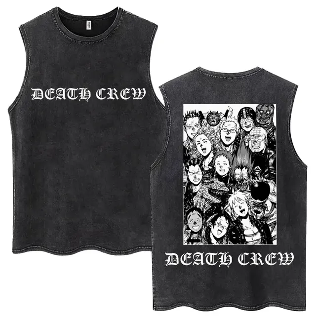 Anime Dorohedoro Kaiman Vintage Washed Tank Tops Harajuku Manga Sleeveless T Shirt Men Women Fashion Casual Cotton Loose T-shirt 5 Anime Dorohedoro Kaiman Vintage Washed Tank Tops Harajuku Manga Sleeveless T Shirt Men Women Fashion Casual Cotton Loose T-shirt 5