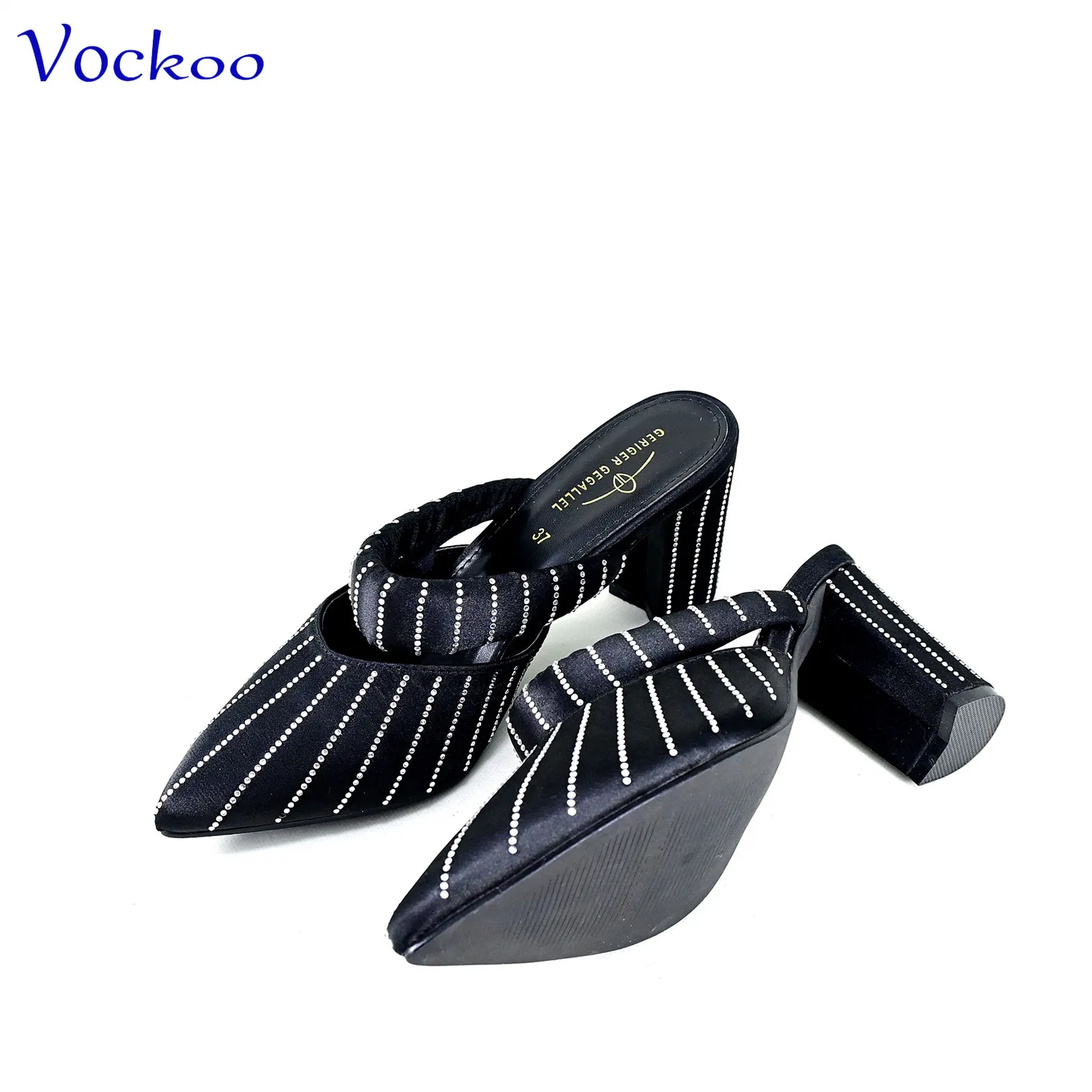 Wedding Party New Arrivals Italian Design Shoes and Bag Set in Black Color 2024 INS Hot Sale Pointed Toe with Crystal for Dress