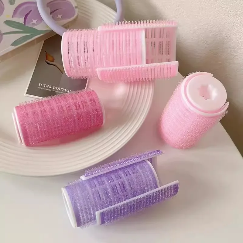 Self-Adhesive Magic Hair Roller - Portable Pink Styling Tool for Easy DIY Hairdressing