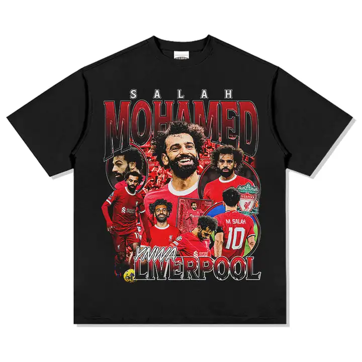 Mohamed Salah 100%cotton men's football Tshirt Liverpool jersey Commemorative shirt Summer Unisex oversized Short Sleeve shirt