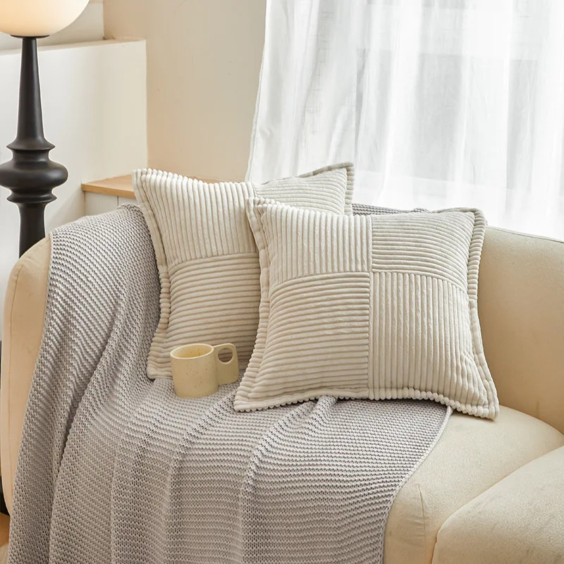 Set Di 4 Federe Per Cuscini Bohémien 45x45 Cm | Lino Poliestere Vintage Per Divano, Letto E Auto