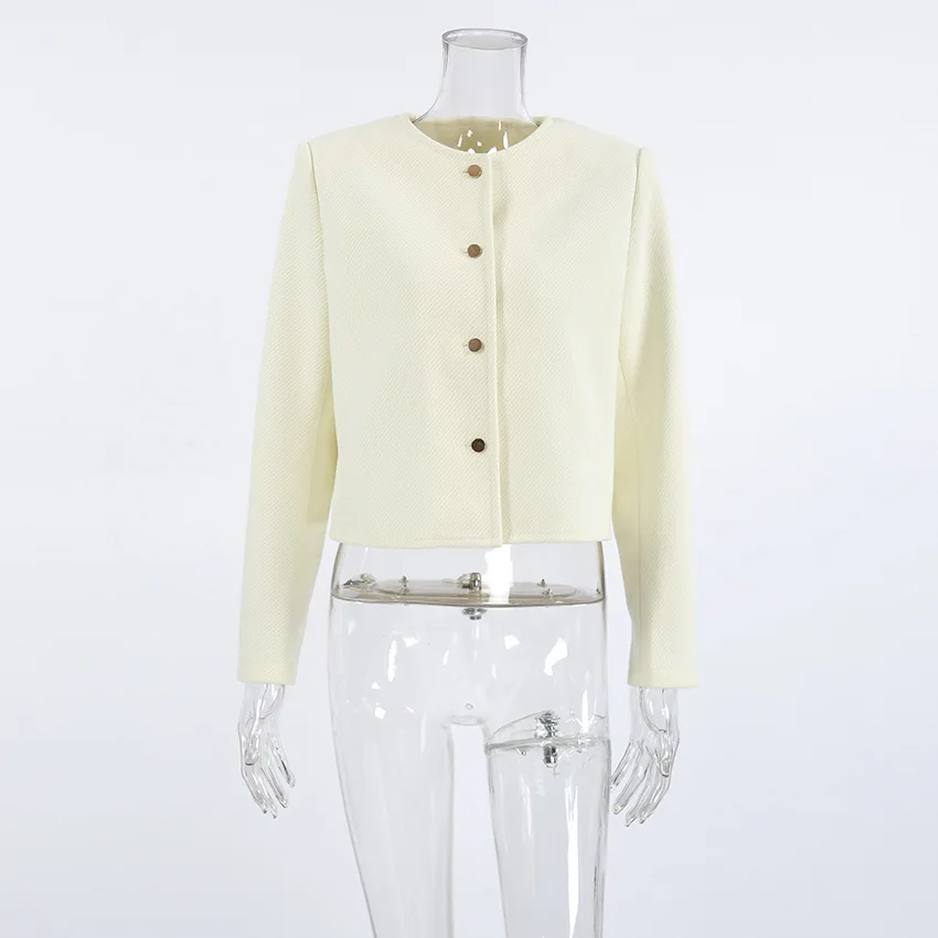 Casual Fashion Long Sleeve Cardigan Coat For Women Patchwork Elegant Slim Solid Cropped Top Streetwear Women's Outwear New