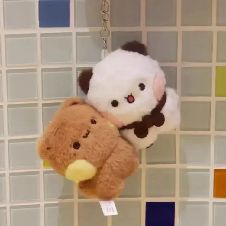 Panda Bubu and Yier Cartoon Plush Pendant Dolls Cute Animation Panda Bear Doll Key Chain Backpack Pendant Couple Gifts 2