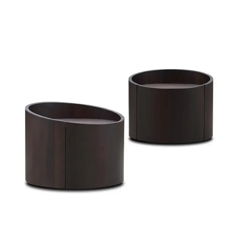 

Скандинавская прикроватная тумбочка, простая современная круглая необычная тумбочка для спальни из твердой древесины, круглая тумбочка для хранения