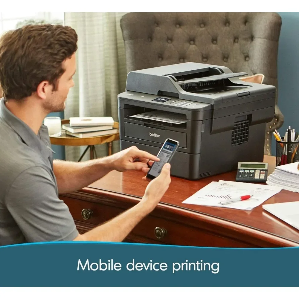 Monochrome Laser Printer All-in-One with Wireless, Auto 2-Sided Printing, Print Scan Copy, Bundle with JAWFOAL Printer Cable 5