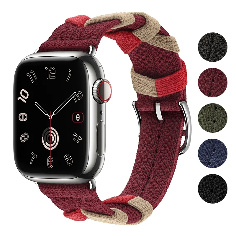 

Ремешок нейлоновый для Apple Watch Ultra 2 Band, нейлоновый браслет для Iwatch Series 8 7 SE 9 6 5 4, 49 мм 44 мм 45 мм 40 мм 41 мм 42 мм 44 мм