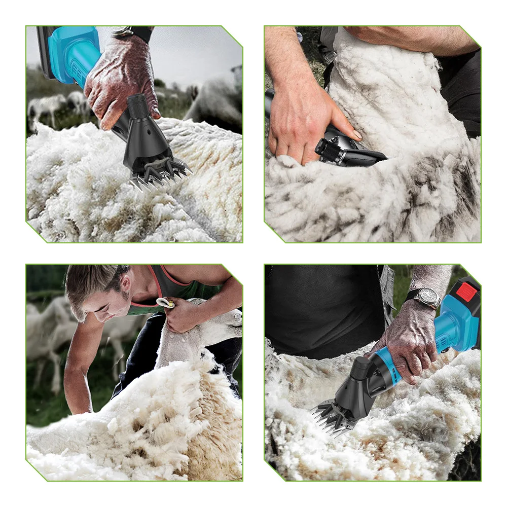 ONEGREEN 6 Speed 13 Teeth Cordless Electric Wool Shears Electric Scissors Sheep Pet Clipper Machine For Makita 18V Battery 6
