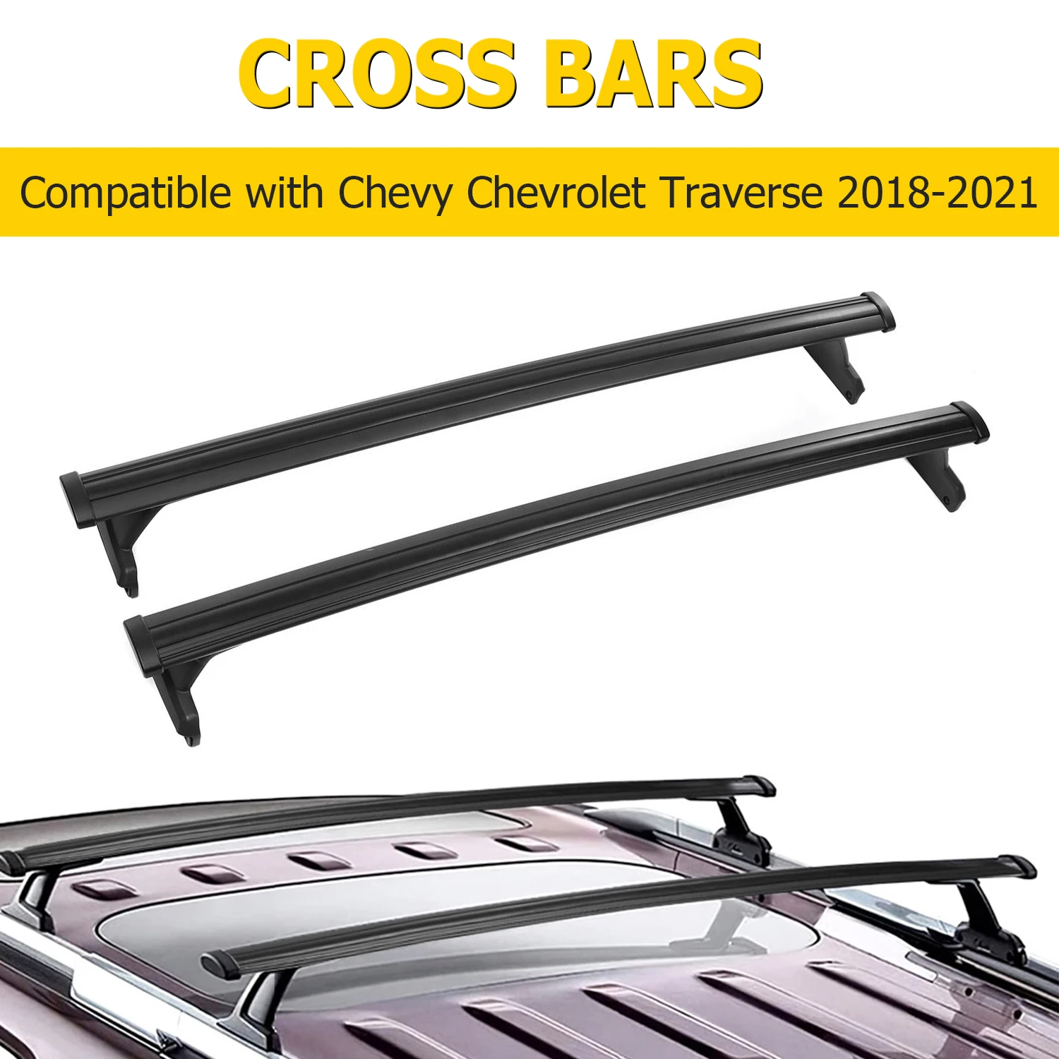 

Roof Rack Cross Bars for Chevrolet Traverse 2018-2021 Aluminum ABS Luggage Carrier Kayaks Bike Canoes Roof Rack Holder