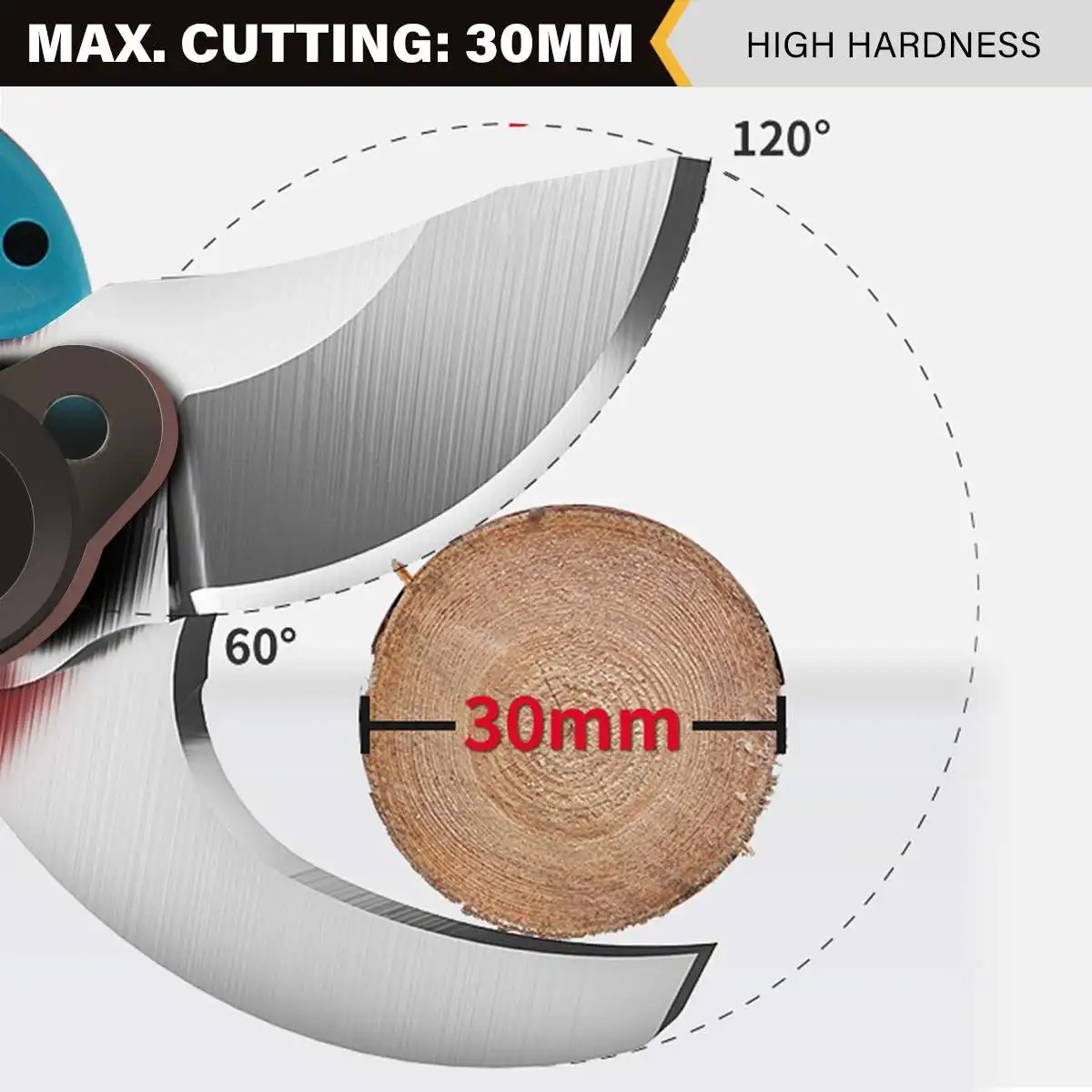 1300W Brushless Pruning Shear 30mm Cordless Electric Pruner for 18V Battery Garden Tree Branches