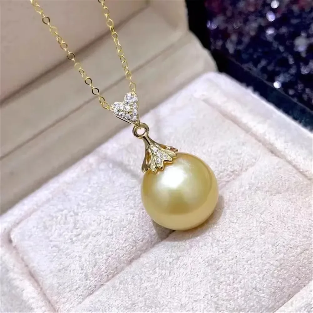 

DIY Pearl Accessories G18K Gold Pearl Pendant with Empty Support Love Pearl Pendant Fit 9-12mm Round Beads G179