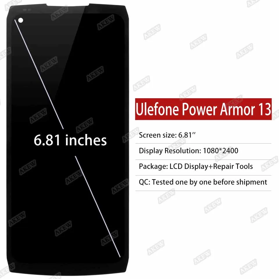 6.81 Ulefone Power Armor 13 LCD 디스플레이 용 원본 New Armor13 안드로이드 11 터치 스크린 디지타이저 어셈블리 전화 교체