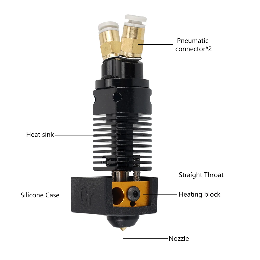 para Fora Duas Cores Cabeça de Impressão Hotend Extrusora Montada Cor Misturada J-cabeça Peças de Impressora 3d Final Quente Cr10 Ender em - Imagem 3