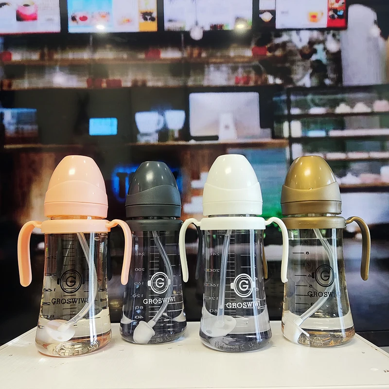 Baby Pp Bottle 3 nipples with Gravity Ball Mark Mouth with Handle Milk Bottles Newborn
