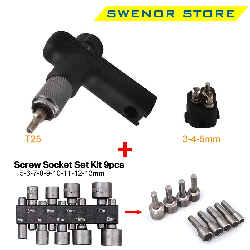 

Adjustable Bike Torque Wrench 4/5/6Nm Torque T Wrench Portable Bicycle MTB Road Professional Maintenance Kit Bike Repair Tools