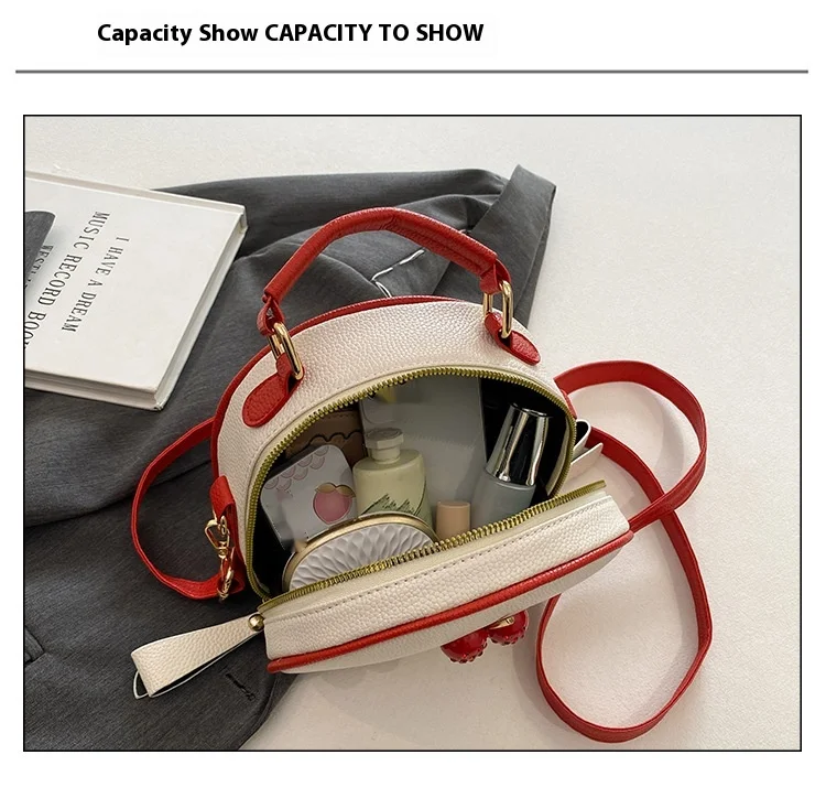 Bolsa pequena de mão Instagram para mulheres, nova tendência 2024, grande capacidade, transversal, de ombro único, estilo coreano, cor cereja._voghion.com