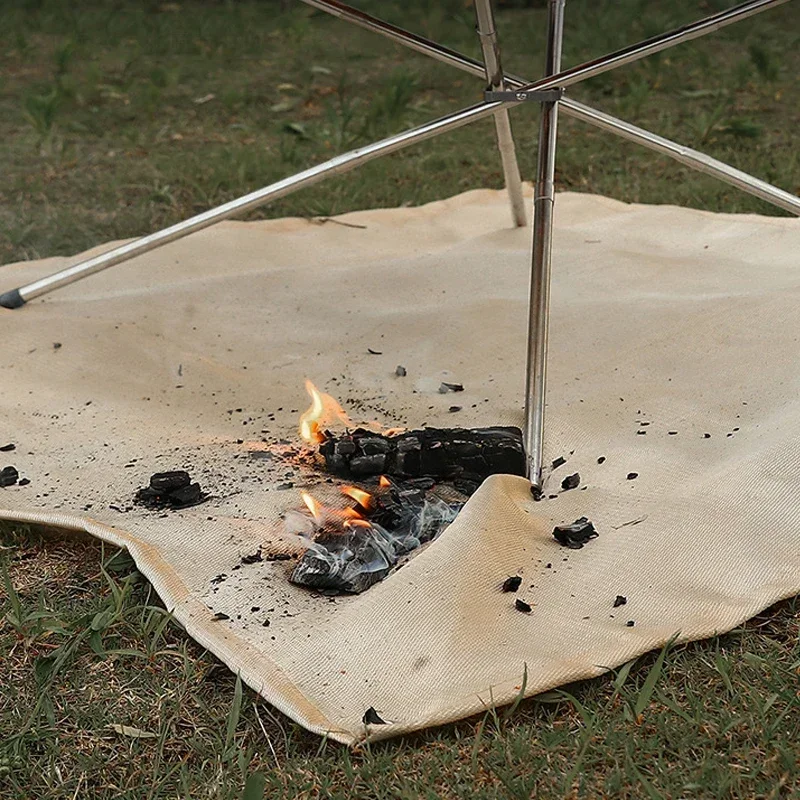 New Outdoor Camping Fireproof Cloth Picnic Barbecue Insulation Mat Flame Retardant High Temperature Fire Blanket Fiberglass Mat 4